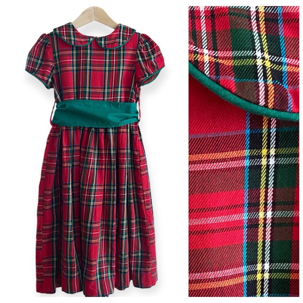 Funtasia Too Christmas Holiday Red Green Plaid Collared Dress 5t